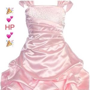 🎉💕HP💕🎉Shirley Temple Big Girls' Satin Rhinestone Dress Color: Light Pink